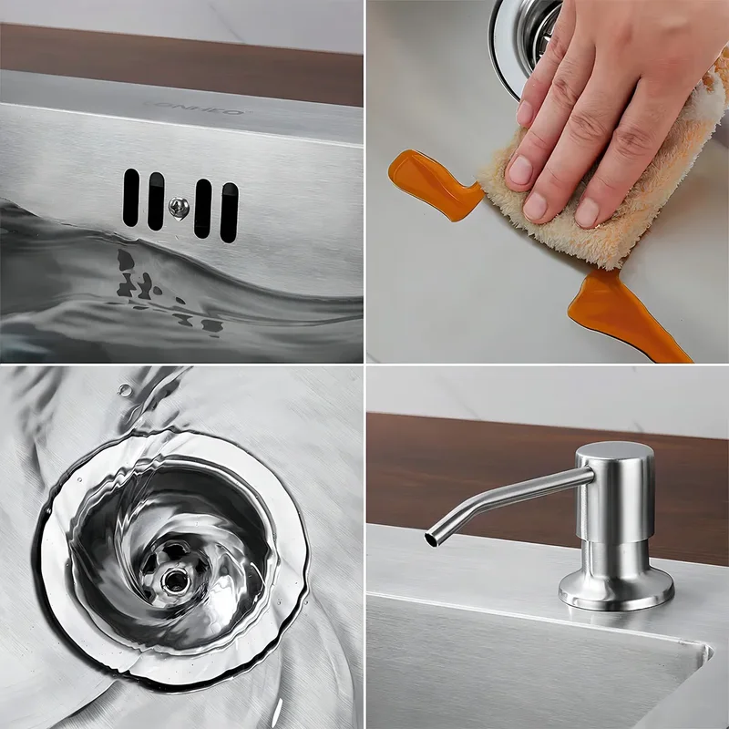 Bacha De Cocina Pileta 60cms Premium Acero Inoxidable 304 Semimate + Escurridor y dispenser - Stock disponible - Electrónica