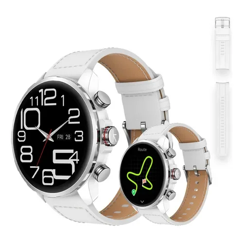Reloj Relojes Smartwatch Inteligente Kieslect Kr Ultra3 Gps 5atm Gris Blanco Blanco Milanés - Stock disponible - Joyas y Relojes