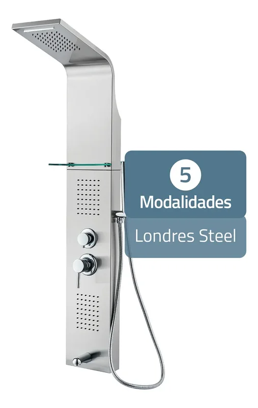 Ducha Escocesa Hidromasaje Londres Con 5 Jets Monomando Columna Ducha Con Duchador Color Plateado - Stock disponible - Casa y Jardín