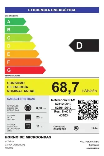 Microondas Samsung Grill Cerámico Triple Distribución 23l Silver - Stock disponible - Electrodomésticos