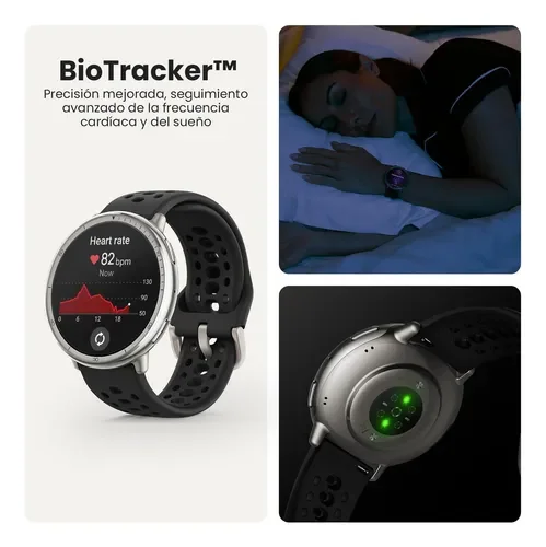 Smartwatch Amazfit Active 2 Pantalla Amoled Gps Acero Inox Caja Negro Malla Negro Bisel Plateado Diseño de la malla Silicona A2437 - Stock disponible - Electrónica