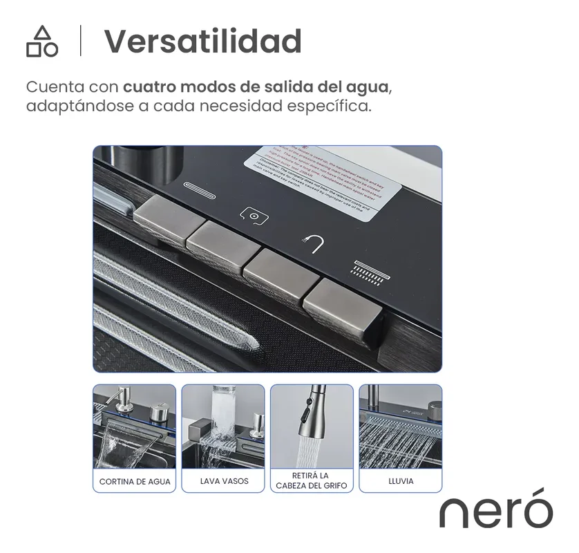 Agua Bacha Cocina Inteligente Griferia Multifuncion Digital Led ! Negro - Stock disponible - Productos para Mascotas