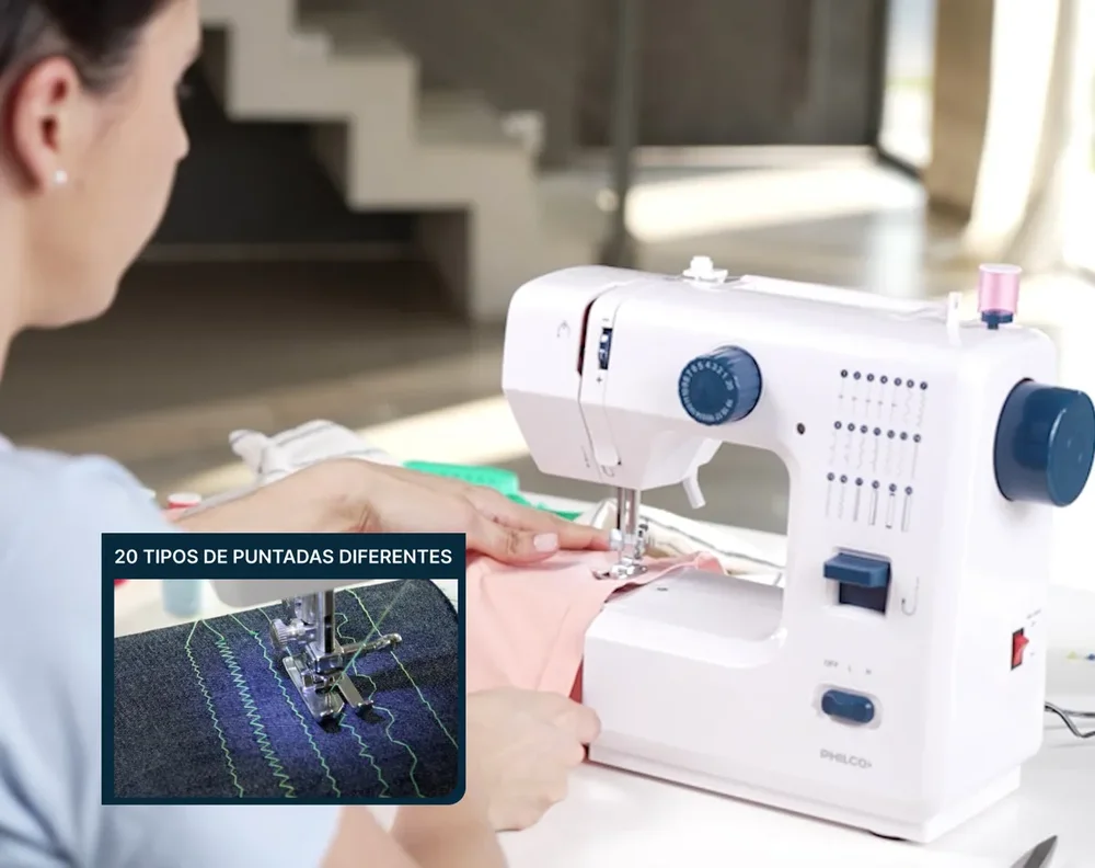 Máquina De Coser Eléctrica Philco Mcp2420 20 Puntadas Color Blanco - Stock disponible - Electrodomésticos