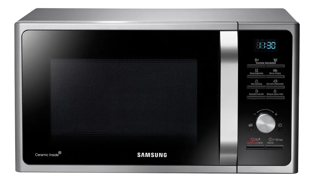 Microondas Samsung Grill Cerámico Triple Distribución 23l Silver - Stock disponible - Electrodomésticos