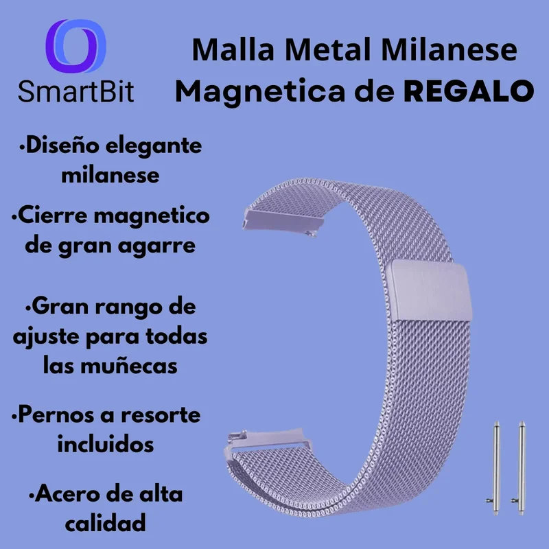 Reloj Inteligente Sumergible Mujer Smartbit W1 Pro Violeta Diseño de la malla Mesh - Stock disponible - Electrónica