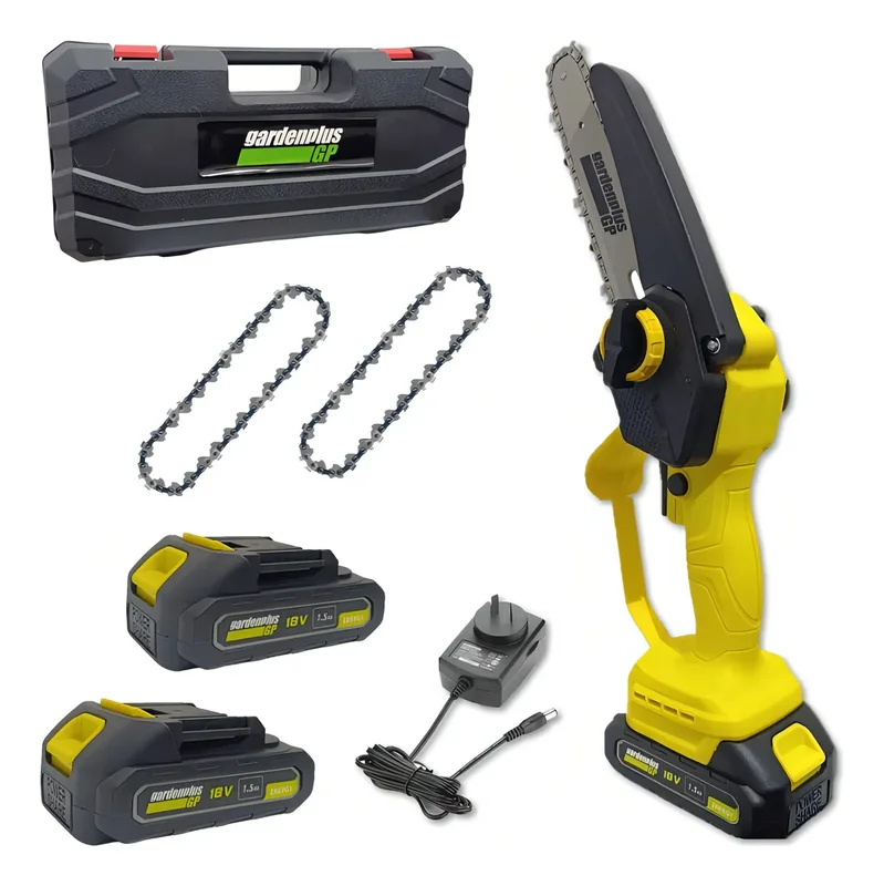 Mini Motosierra Electrosierra Inalambrica + 2 Bateria Garden Plus Gp De Lusqtoff + 2 Cadenas + Maletin Para Poda - Stock disponible - Productos para Mascotas