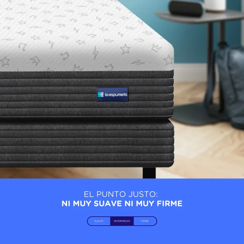 Colchón de espuma en caja Freestyle Box 2 plazas 140x190 Cm La Espumería Color Gris Oscuro - Stock disponible - Electrónica