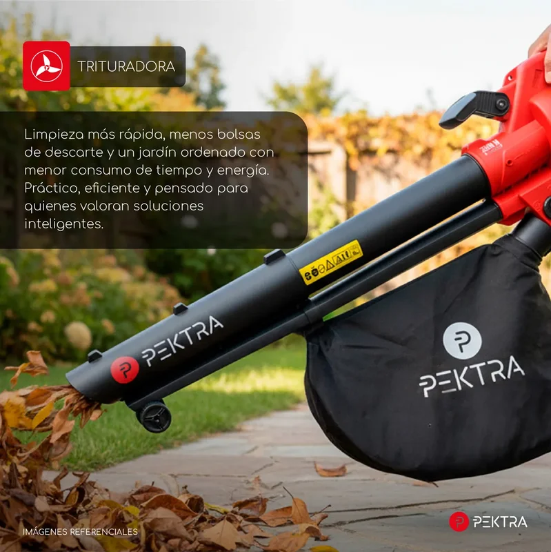 Sopladora Aspiradora Electrico 2500w Pektra Bolsa De Hojas - Stock disponible - Herramientas