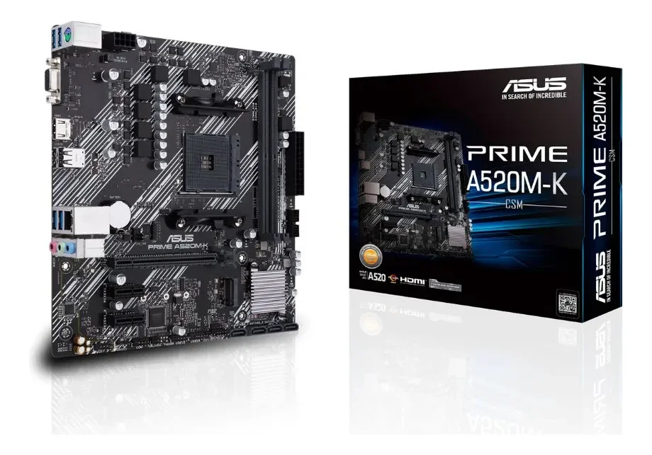 Mother Asus Prime A520m K Csm Am4 Ddr4 64gb Hdmi M2 Matx - Stock disponible - Electrónica