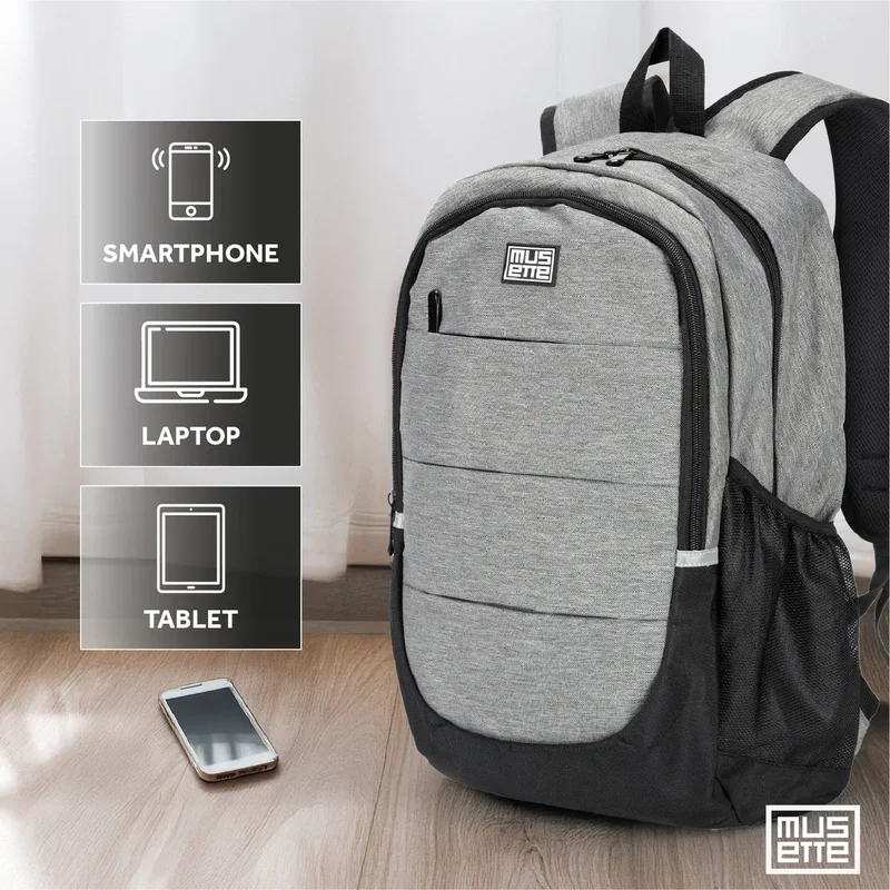 Mochila Porta Notebook 15.6 Urban Oxford Impermeable Viaje Musette Gris 20L - Stock disponible - Electrónica