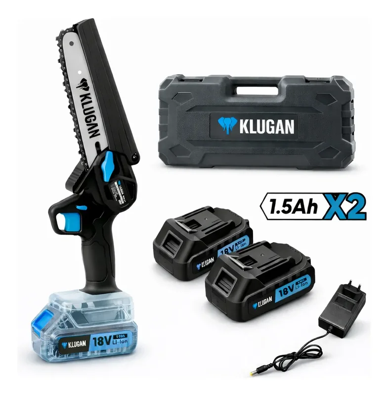Bateria Mini Motosierra Eléctrica Portátil Con 2 Baterias Cargador Klugan + Maletin - Stock disponible - Electrónica