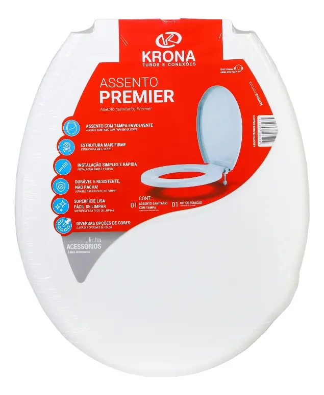 Asiento Tapa Plastica Inodoro Universal Krona Color Blanco - Stock disponible - Casa y Jardín