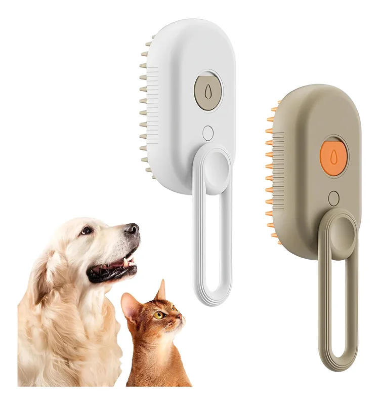 Cepillo a Vapor Recargable Talarpet para Perros y Gatos Blanco 3 en 1 Quita Pelo Masaje Limpieza - Mascotas