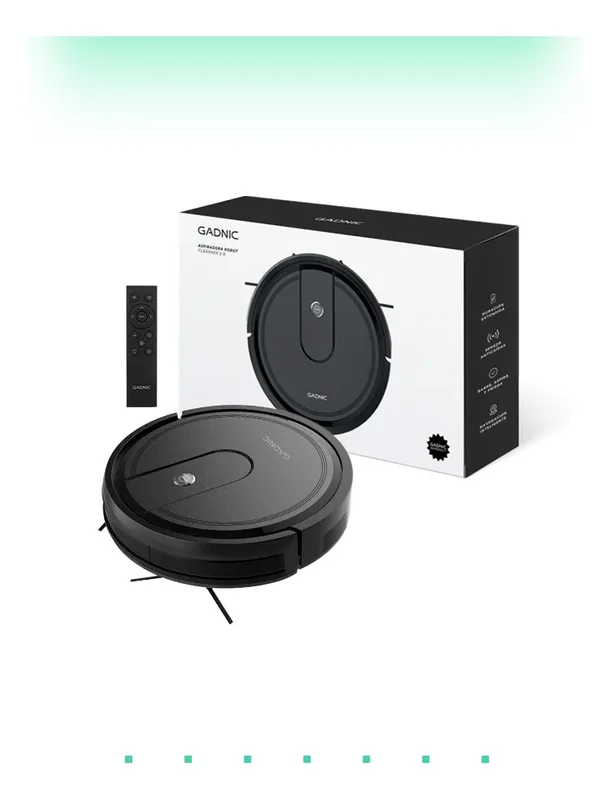 Aspiradora Robot Gadnic 5 Modos Limpieza Trapeo Inteligente Depósito de Agua Polvo Control App Conexion Inalambrica Sensores Anti‐Colisión Anticaída - Stock disponible - Artículos de Limpieza