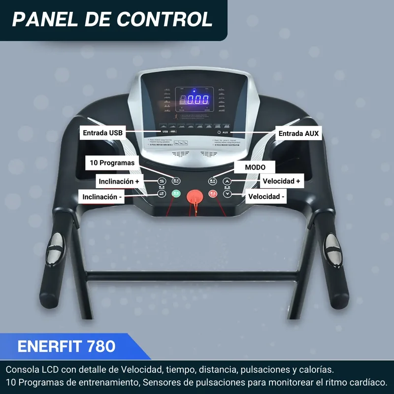 Cinta de correr eléctrica Enerfit 780 color negro - Stock disponible - Productos para Mascotas