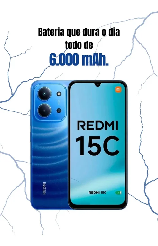 Pantalla Redmi Xiaomi 15c 128 GB con 50 megapíxeles E 6000 mAh, azul - Stock disponible - Telecomunicaciónes