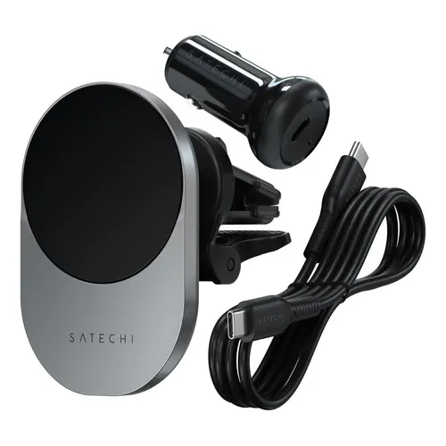 Satechi Cargador Inalámbrico Qi2 Para Automóvil, Soporte De Carga Para Celular Ideal Para Viajes, Para Ventilas De Aire, Cargador Rápido De 15w, Compatible Con Las Series iPhone 12, 13, 14 Y 15 - Stock disponible - Productos para Mascotas