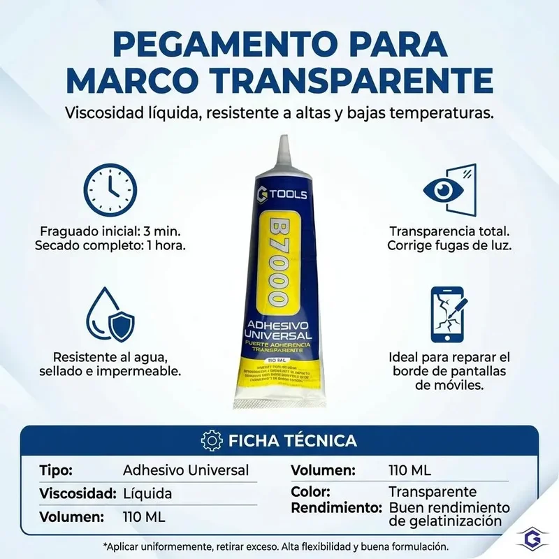 Pegamento G Tools 110ml Para Marco De Pantallas Celular - Stock disponible - Construcción