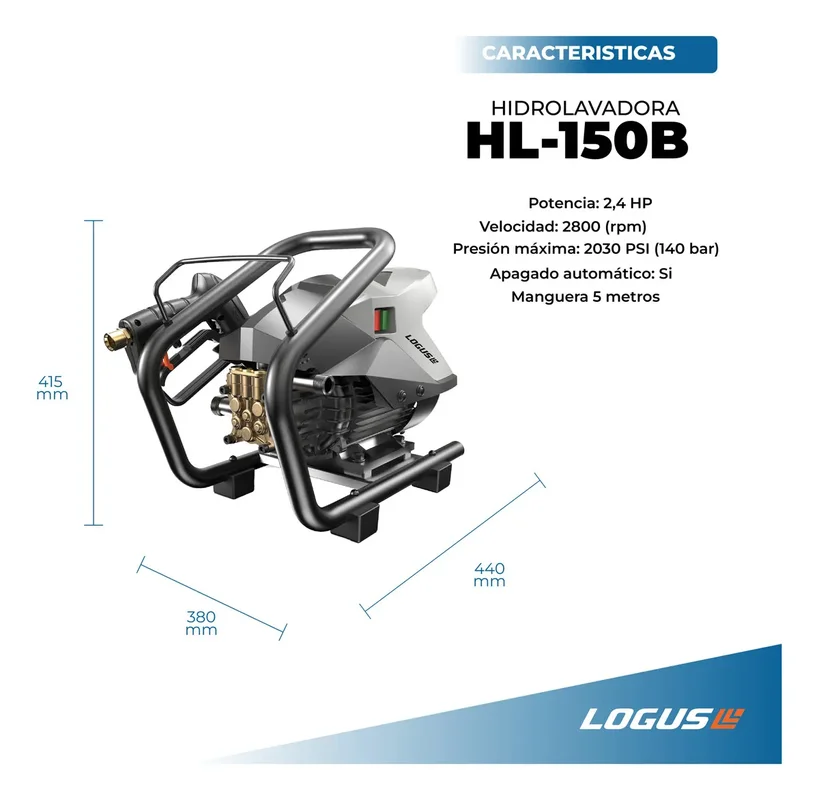 Agua Hidrolavadora Profesional Logus 140 Bar 1800w Alta Presión - Stock disponible - Herramientas