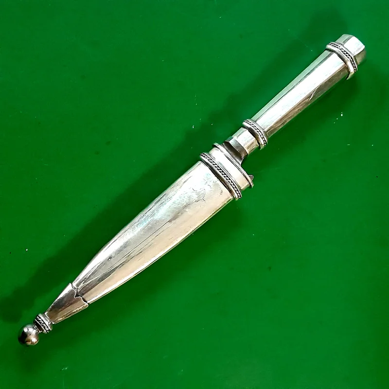 Antiguo Cuchillo Facón Plata 900Hoja Friedrich HerderÁbr. Solingen - Antigüedades