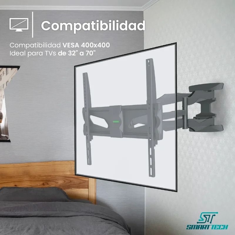 Soporte Led Tv Lcd Smart Tech MF700DL Articulado Doble Brazo Reforzado 32 40 42 43 46 47 49 50 52 55 60 65 75 Pulgadas Color Negro - Stock disponible - Productos para Mascotas