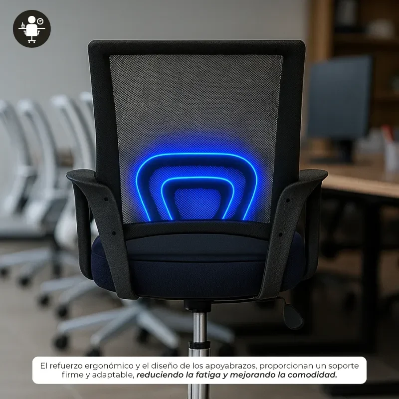 Silla De Escritorio Oficina Ergonomica Circle-line Mesh Color Negro - Stock disponible - Electrónica