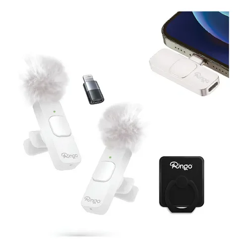 Microfono Micrófono Inalámbrico Ringo X2 C/cubreviento C + Lightning Color Blanco - Stock disponible