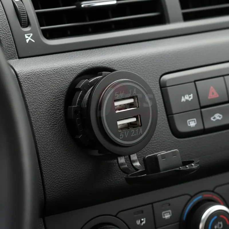 Cargador Toma Usb Doble Para Embutir Auto 12 24v Moto 4x4 ATPRO Color Negro - Stock disponible - Productos para Mascotas