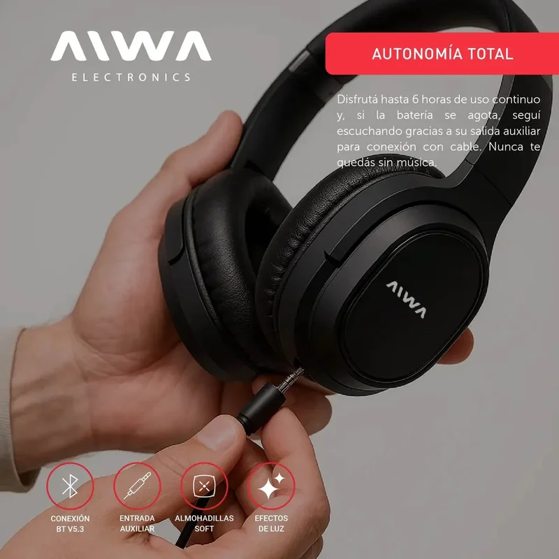 Auricular Vincha Aiwa Ava-bt501n Negro - Stock disponible - Electrónica