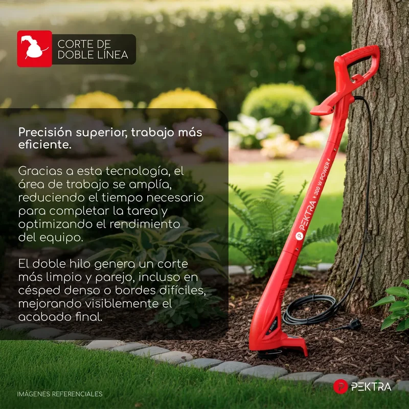 Bordeadora Cesped Electrica 300w Corte 22 Cm Jardin Color Rojo - Stock disponible - Herramientas