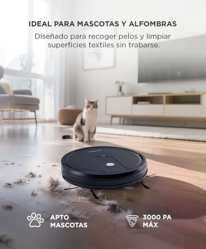 Aspiradora Robot Gadnic 5 Modos Limpieza Trapeo Inteligente Depósito de Agua Polvo Control App Conexion Inalambrica Sensores Anti‐Colisión Anticaída - Stock disponible - Artículos de Limpieza