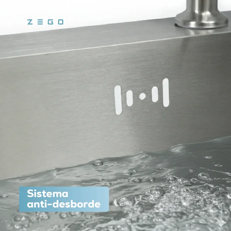 Bacha Cocina Pileta Zego Acero Inoxidable 304 Dosificador Plateado - Stock disponible - Electrónica