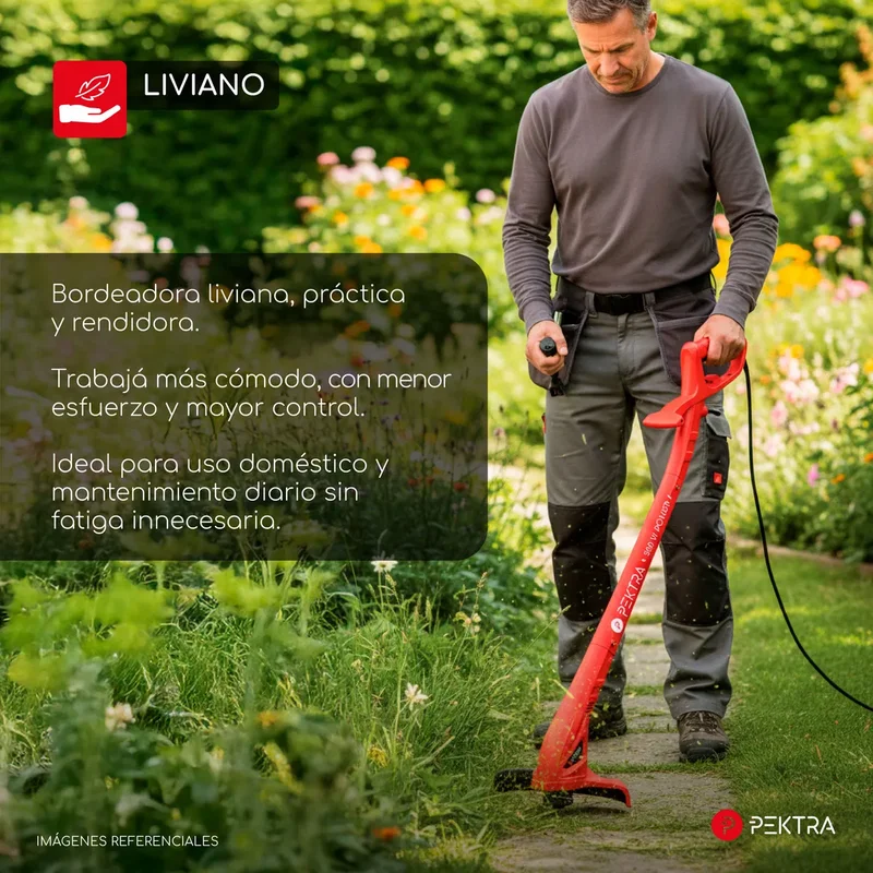 Bordeadora Cesped Electrica 300w Corte 22 Cm Jardin Color Rojo - Stock disponible - Herramientas