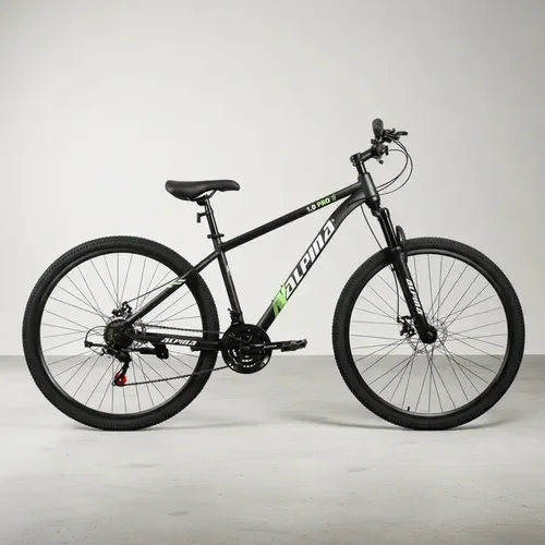 Bicicleta Alpina Mtb Mountain Bike 1.0 Rodado 29 21 Velocidades Acero Freno Disco Suspensión Delantera Negro Verde Talle L - Stock disponible - Deportes y Entretenimiento