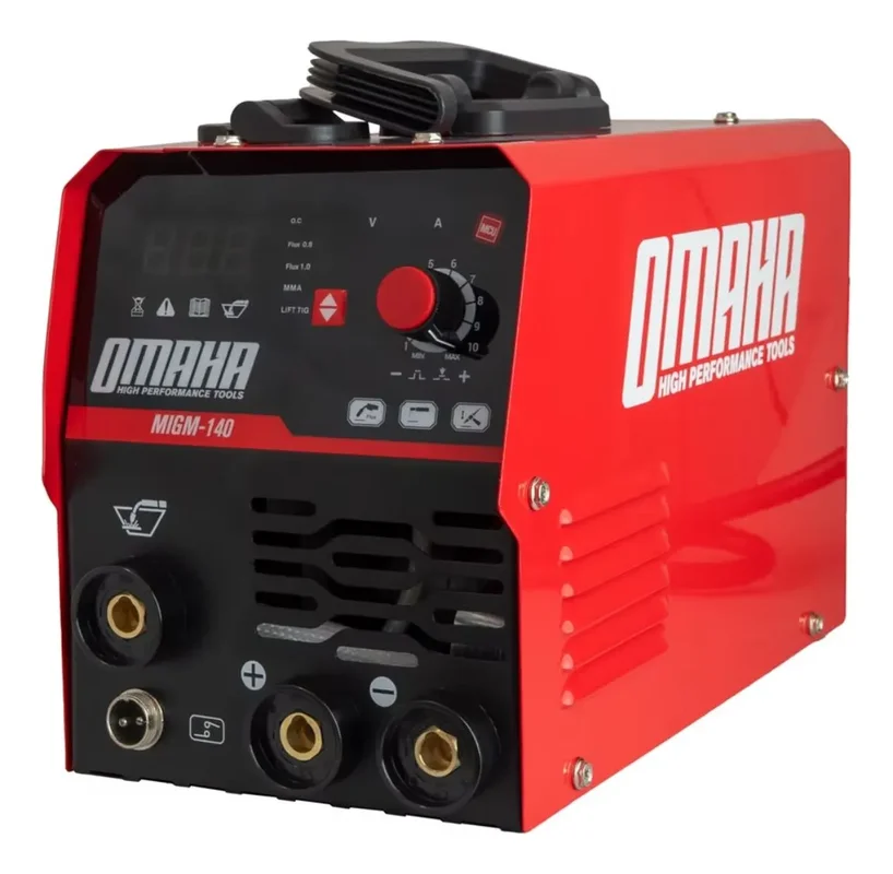 Soldadora Inverter Electrica Mig Mma 140a Display Omaha Color Rojo - Stock disponible - Herramientas