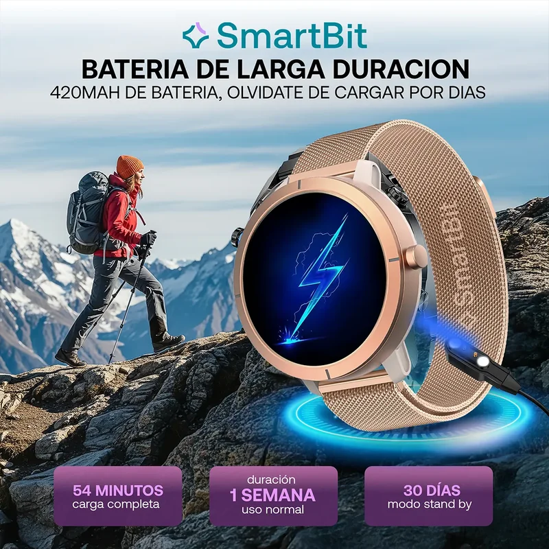 Reloj Inteligente Mujer Sumergible Smartbit G2 Pro Rosa Gps Satelital Integrado Sumergible 100 Metros - Stock disponible - Electrónica