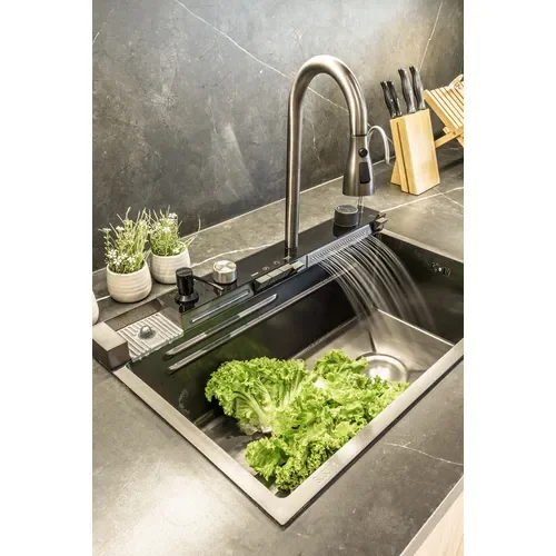 Acero Bacha Inteligente Multifunción 4 Botones Nano Negra P007 Color Negro - Stock disponible