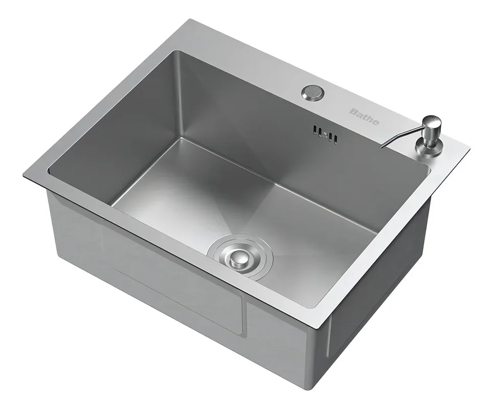 Bacha De Cocina Pileta 60cms Premium Acero Inoxidable 304 Semimate + Escurridor y dispenser - Stock disponible - Electrónica