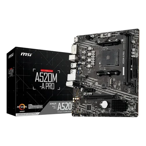 Memoria Motherboard Msi A520m-a Pro Am4 Ddr4 3ra Y 5ta Gen Color Negro - Stock disponible