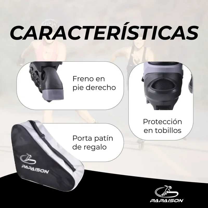 Rollers Profesionales Aluminio Extensible Ruedas Siliconadas Mod: 301 - Stock disponible - Deportes y Entretenimiento