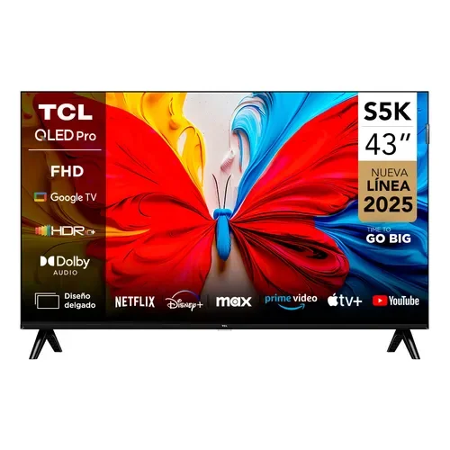 Smart TV de 43" TCL S5K 43S5K con pantalla QLED Full HD - Excelente (Reacondicionado) - Stock disponible - Electrónica
