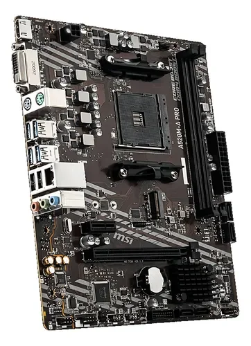 Memoria Motherboard Msi A520m-a Pro Am4 Ddr4 3ra Y 5ta Gen Color Negro - Stock disponible - Electrónica