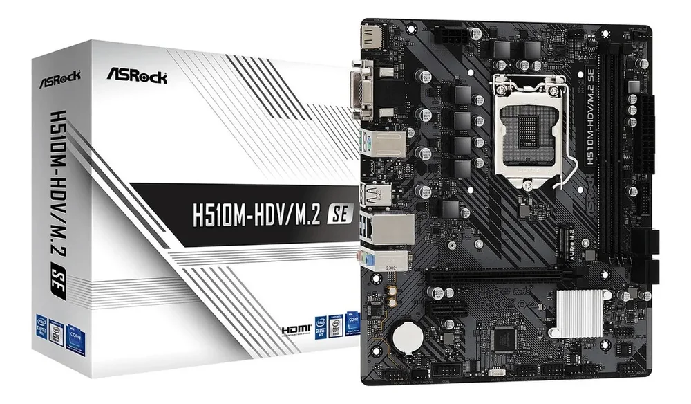 Placa Madre ASRock H510M-HDV/M.2 SE Intel DDR4 LGA1200 Micro ATX - Stock disponible - Electrónica