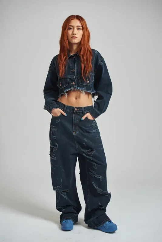 Mercado Jean Wider Darkblue De Mujer 47 Street - Stock disponible - Electrónica