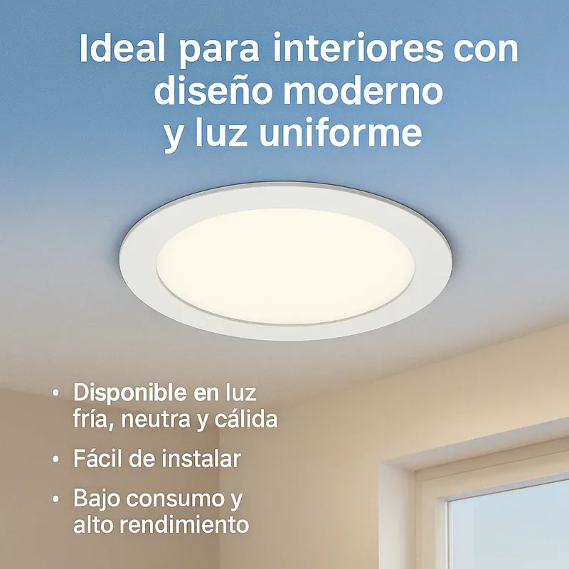 Panel Plafon Led Embutir 18w Redondo Blanco Circular Techo - Stock disponible - Electrónica
