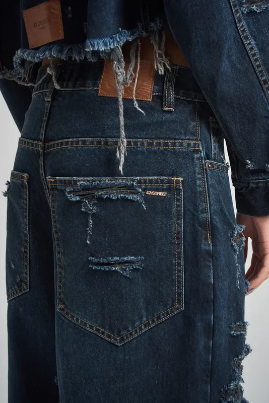 Mercado Jean Wider Darkblue De Mujer 47 Street - Stock disponible - Electrónica