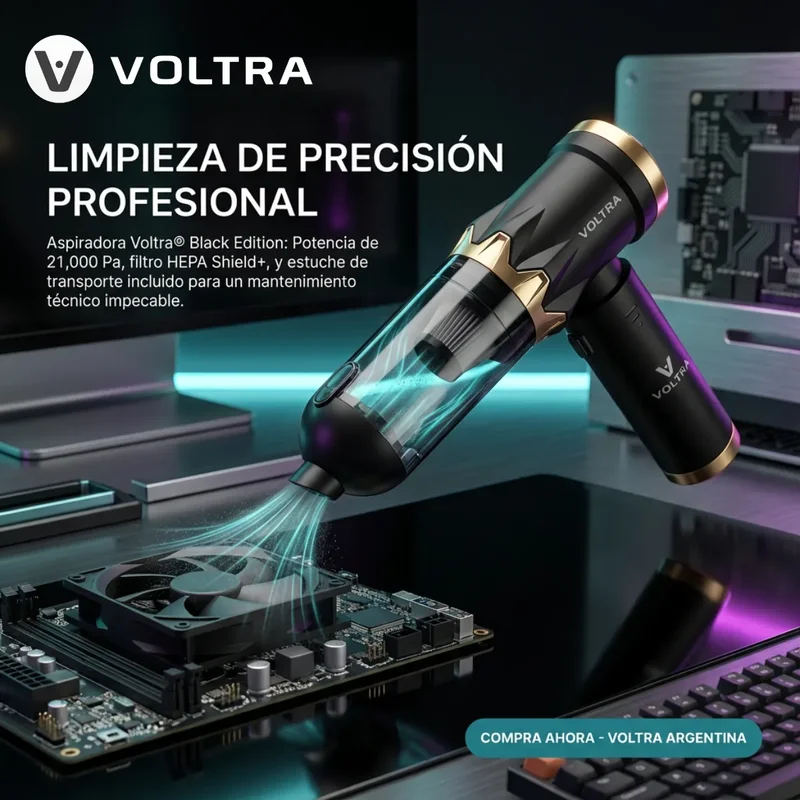 Aspiradora Sopladora 3 en 1 Voltra Black Edition Inalámbrica 450ml - Stock disponible - Vehículos