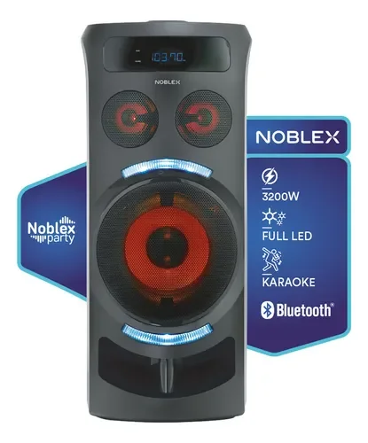 Bateria Torre de Sonido Noblex MNT290 Bluetooth Efectos de Voz y Luces LED Negro - Stock disponible - Electrónica