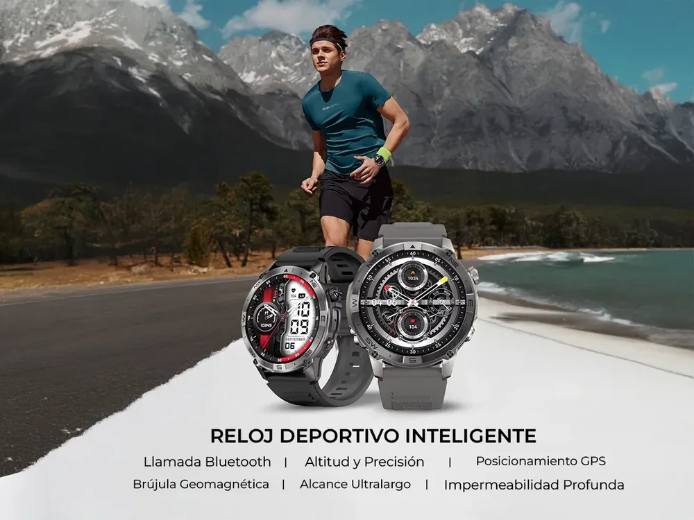 Smartwatch Carrello Cr Geo Plus Gps Amoled 1,43 Reloj Negro Negro Liso Negro Negro - Stock disponible - Electrónica