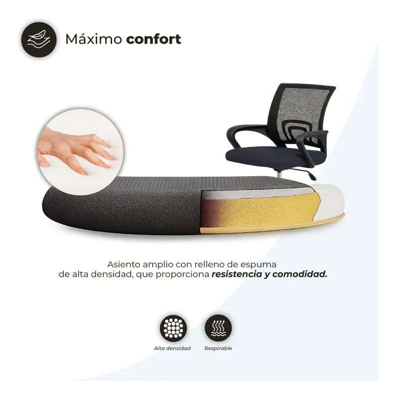 Silla De Escritorio Oficina Ergonomica Circle-line Mesh Color Negro - Stock disponible - Electrónica